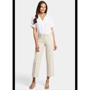 NYDJ Wide Leg Cropped Jeans Women's Size 16 Light Green Wide Leg Pants